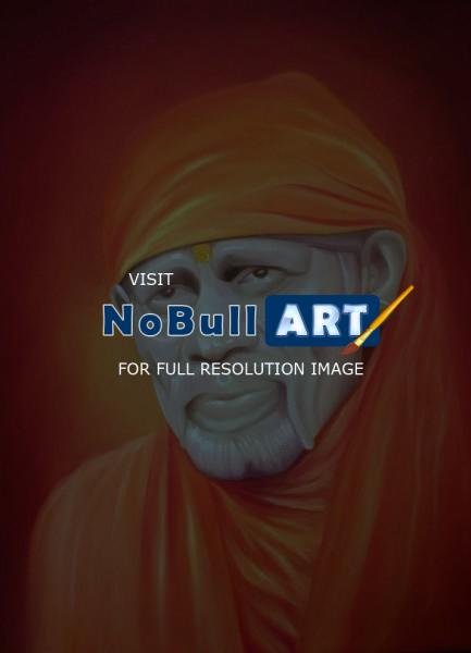 18    24  Inch - Sai Baba - Oil On Canvas