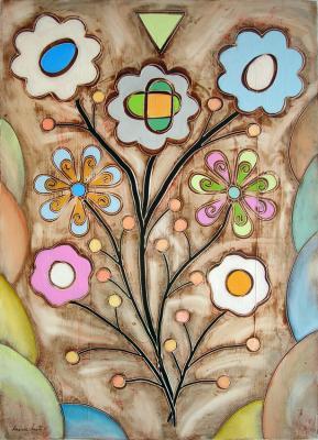 Oil And Cacao On Canvas - Fiori Onirici - Oil And Cacao On Canvas