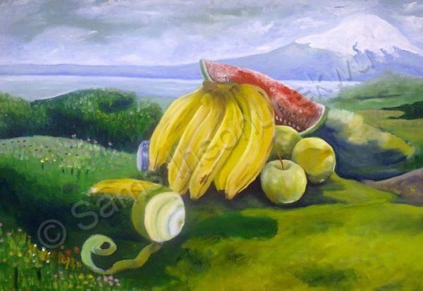 Conceptual - Still Life In A Landscape - Oil Colour On Canvas