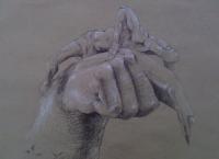 Drawing - The Hand Of God - Soft Charcoal On Sugar Paper