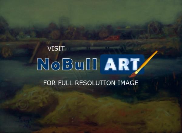 Landscape - Apcon Bridge - Oil Colour On Canvas