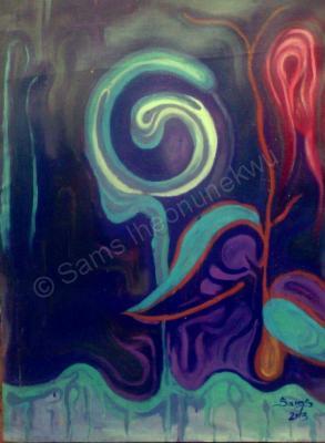 Conceptual - Floral Roots - Oil Colour On Canvas