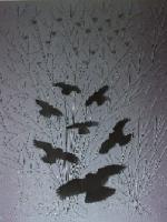 Rooks - Spray Paint Mixed Media - By David Hover, Contemporary Mixed Media Artist