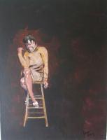 Painting - Dee Dee On A Stool - Acrylic
