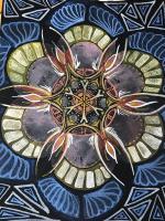 Corona On Black 1 - Watercolor Paintings - By Terri Deuel, Sacred Geometry Painting Artist