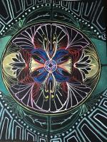 Corona On Black 2 - Watercolor Paintings - By Terri Deuel, Sacred Geometry Painting Artist