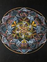 Corona On Black 3 - Watercolor Paintings - By Terri Deuel, Sacred Geometry Painting Artist