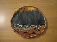 Wild Horses In The Desert Mountains - Clay Paintings - By Kenlyn Castellanos, Clay Paintings Painting Artist