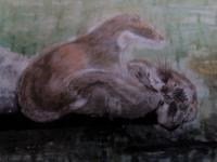 Stoat Out To Lunch - Watercolour Paintings - By Garry Fowler, Hand Painted Painting Artist