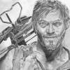 Daryl Dixon - The Walking Dead - Pencil  Paper Drawings - By Chris Jones, Portrait Drawing Artist