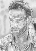 Rick Grimes - The Walking Dead - Pencil  Paper Drawings - By Chris Jones, Portrait Drawing Artist