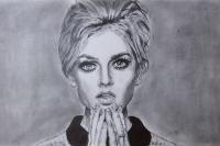 Perrie Edwards - Little Mix - Pencil  Paper Drawings - By Chris Jones, Portrait Drawing Artist