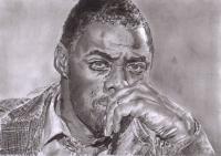 Luther - Idris Elba - Pencil  Paper Drawings - By Chris Jones, Portrait Drawing Artist