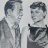 Bogart  Hepburn - Sabrina - Pencil  Paper Drawings - By Chris Jones, Portrait Drawing Artist