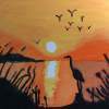 Lake Side Evening Scenary - Acrylics Paintings - By Pranav Sanjeev, Nature Painting Artist