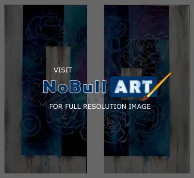 Flowers - Blue Roses - Acrylic On Canvas