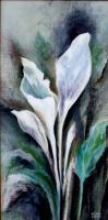 Arum Lily 2 - Acrylic On Canvas Paintings - By Elsie Lau, Modern Painting Artist
