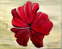 Vibrant Hibiscus - Acrylics Paintings - By Michele Lovaglio-Watson, Painting Painting Artist