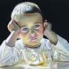 Lumiere Sur Un Ange - Acrylicbois Paintings - By Aldehy Phil, Portrait Painting Artist