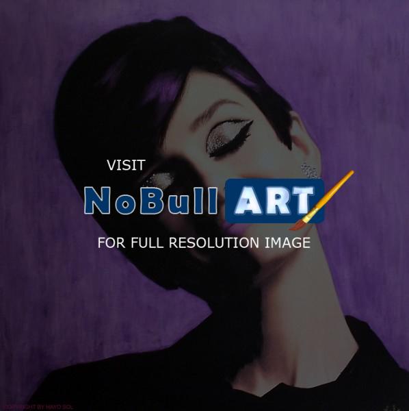 Objets D Art Of True Legends - Audrey - Purple - These Oil Paintings Are Origin