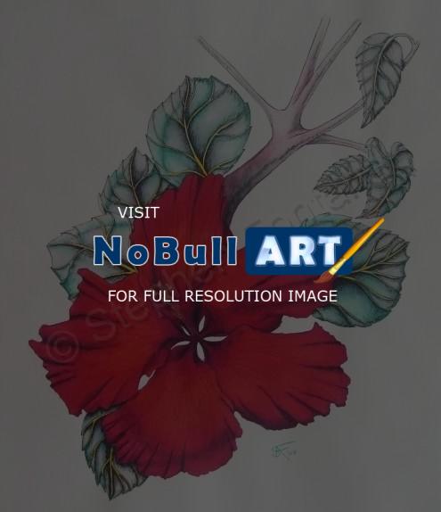 Florals  Foliage - Stark Red - Colored Inks