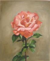 Rose - Oil On Canvas Paintings - By Mihaela Mihailovici, Impresionist Painting Artist