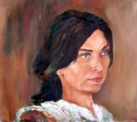 My Self Portrait - Oil On Canvas Paintings - By Mihaela Mihailovici, Impresionist Painting Artist