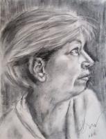 Women - Charcoal Drawings - By Mihaela Mihailovici, Impresionist Drawing Artist