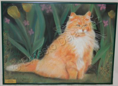 Animals - Waiting Cat - Pastel Chalk