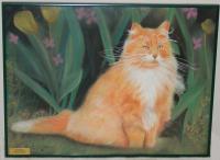 Waiting Cat - Pastel Chalk Drawings - By Efcruz Arts, Modern Drawing Artist