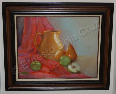 Still Life - Still Life Apples And Peaches - Oil Paint