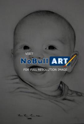 Portrait - Baby Charcoal Portrait - Charcoal Pencil