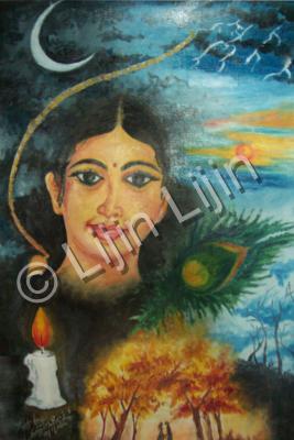 Modern Art - Life And Mind Of An Indian Woman - Oil In Canvas