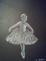 Ballerina Series - Ballerina In Pink - Charcoal Colored Pencil