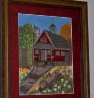 Little Red School House - Acrylic Paintings - By Cynthia Nelson, Abstract Painting Artist