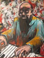 Piano Guy - Acrylyc Paintings - By Micah Bariteau, Ipressionism Painting Artist