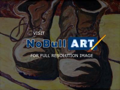 Acrylic - Work Boots - Acrylic On Canvas