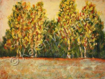 Acrylic - Fall Trees 1 - Acrylic On Canvas