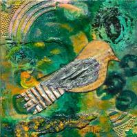 Mixed Media Bird 3 - Acrylic On Canvas Mixed Media - By Karen Williams, Interpretive Mixed Media Artist