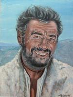 Eli Wallach As Tuco - Oils On Canvas Paintings - By Mary Peters, Abstracted Realism Painting Artist