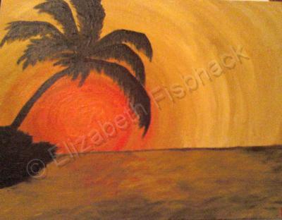 Beaches - Sunset At The Beach - Acrylics