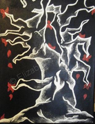 Trees - Blooming Dead Tree - Acrylics