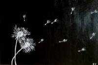 Dandelions - Acrylics Paintings - By Elizabeth Fisbhack, Surrealism Painting Artist