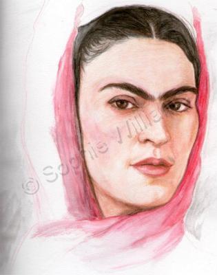 Portraits - Frida - Paper And Coloured Pencils