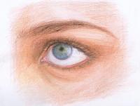 Sketches - Blue Eye - Paper And Coloured Pencils