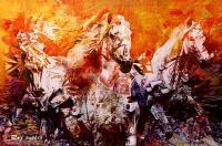 Horse  Abstract Art - Digialphotoshop Digital - By Raju Arya, Abstract Art Digital Artist