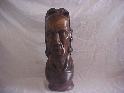 Wooden Sculpture - Mohican - Wood