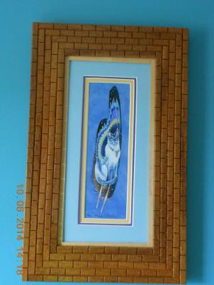 1 Tiles - Sandra Santara Artwork Matted  Framed 146 - Wood