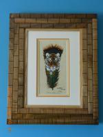 Sandra Santara Artwork Mated  Framed-161 - Wood Woodwork - By Larry Niekamp, Framing Woodwork Artist