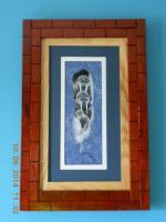 1 Tiles - Sandra Santara Artwork Mated  Framed 152 - Wood